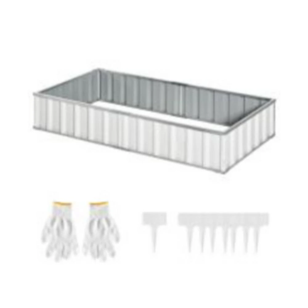 商品Outsunny|Metal Raised Garden Bed No Bottom Large Steel Planter Box w/ Gloves,价格¥561,第1张图片