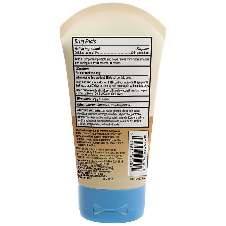 商品Walgreens|Baby Eczema Therapy Cream,价格¥80,第2张图片详细描述