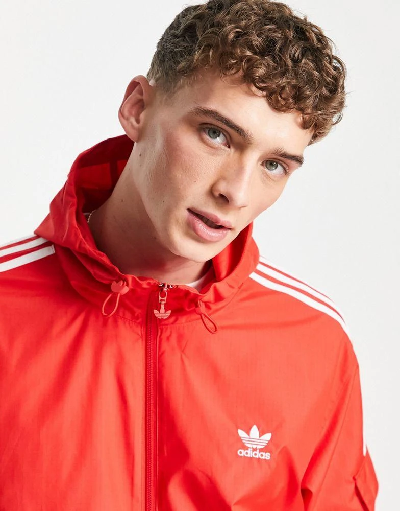 商品Adidas|adidas Originals Adicolor Classics 3-Stripes zip up windbreaker in red,价格¥838,第3张图片详细描述