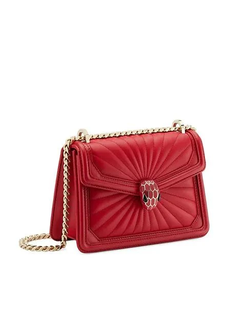 商品BVLGARI|Serpenti Sunshine Quilted Leather Top Handle Bag,价格¥23336,第3张图片详细描述