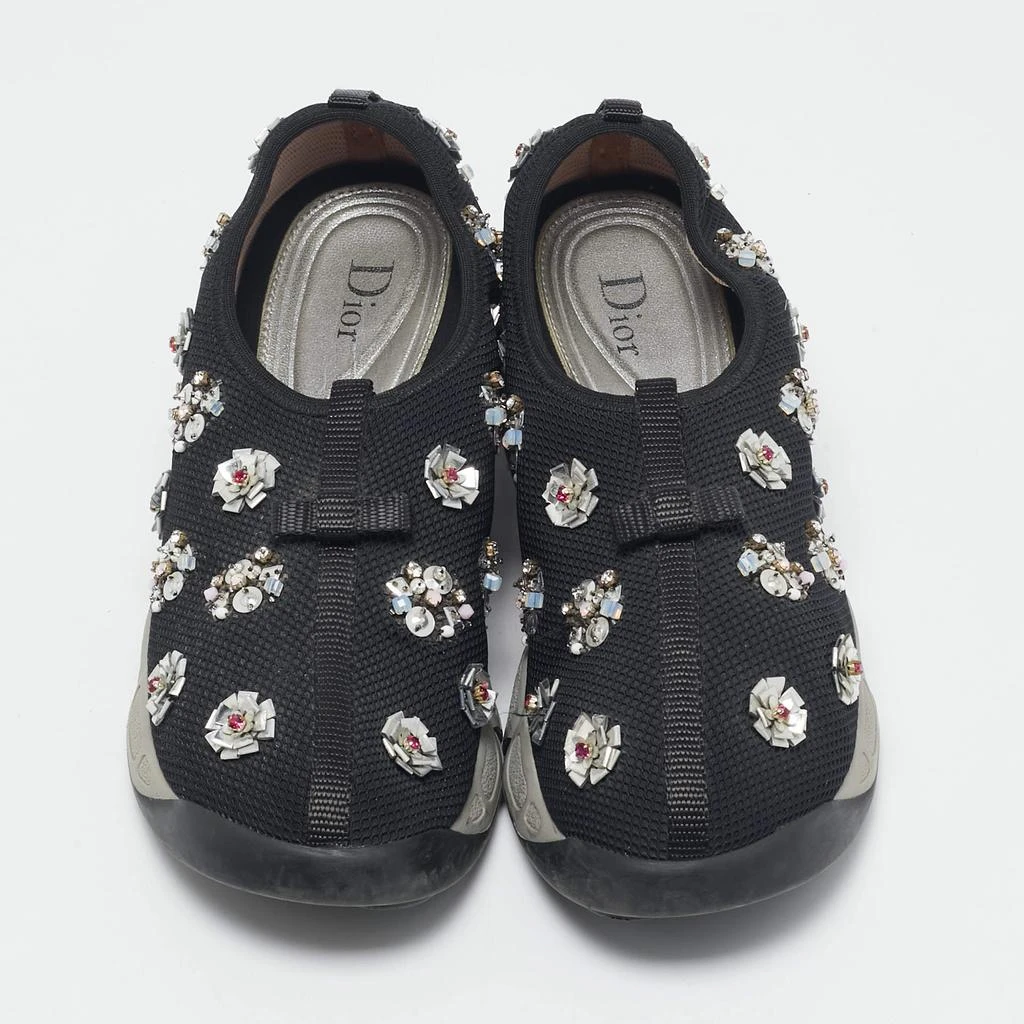 商品[二手商品] Dior|Dior Black Mesh Fusion Floral Embellished Slip On Sneakers Size 39,价格¥2460,第3张图片详细描述