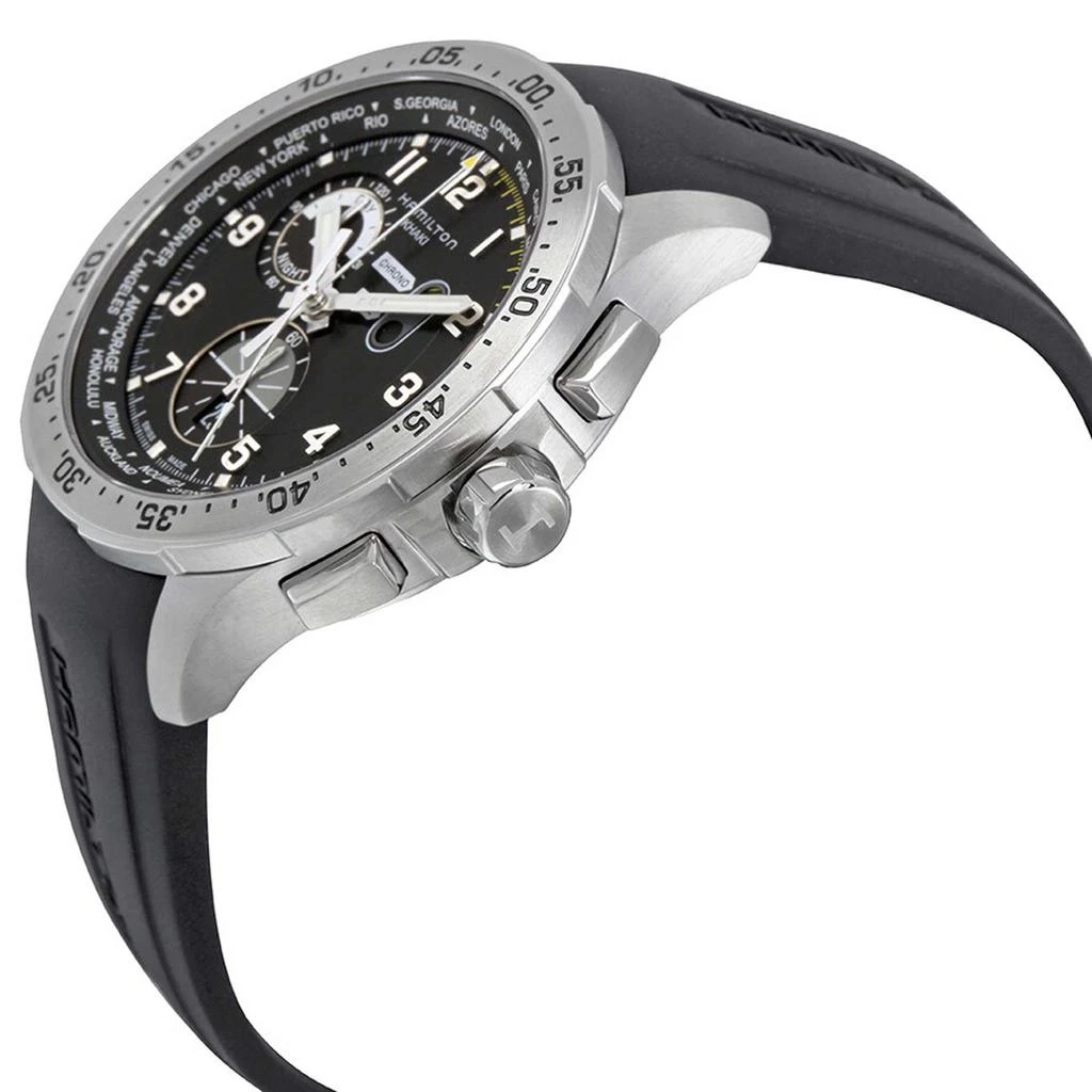 商品Hamilton|Hamilton Men's Watch - Khaki Aviation Chrono Black Dial Rubber Strap | H76714335,价格¥4071,第2张图片详细描述