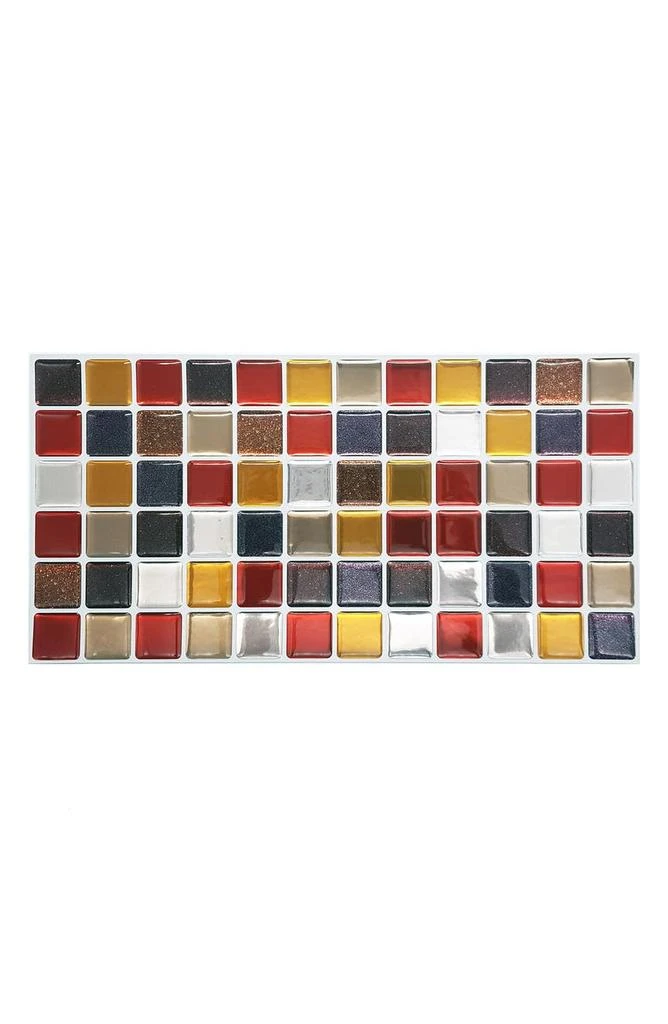 商品WALPLUS|Cream Brown and Cherry Glitter Mosaic 3D Sticker Tile 24-Piece Set,价格¥444,第1张图片
