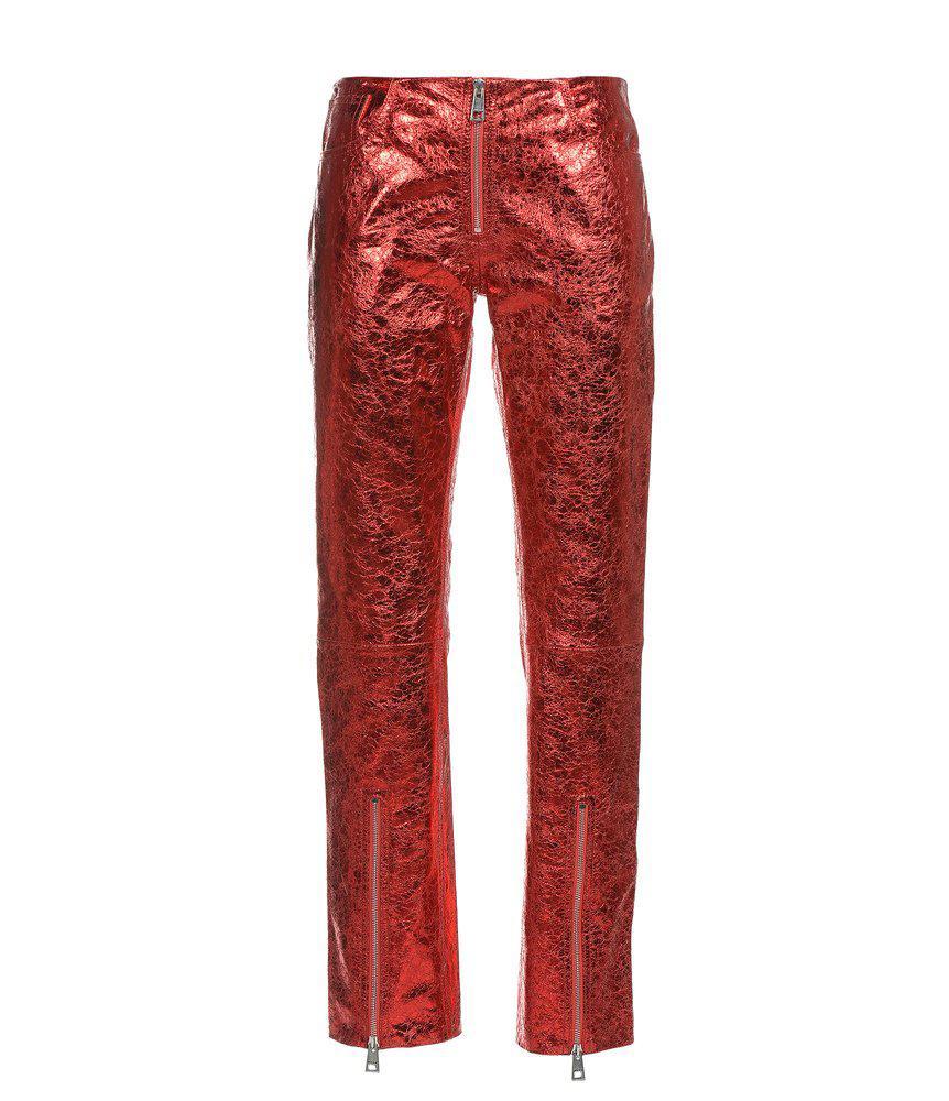商品Just Cavalli|Just Cavalli Zip-Detailed Leather Trousers,价格¥4228,第1张图片