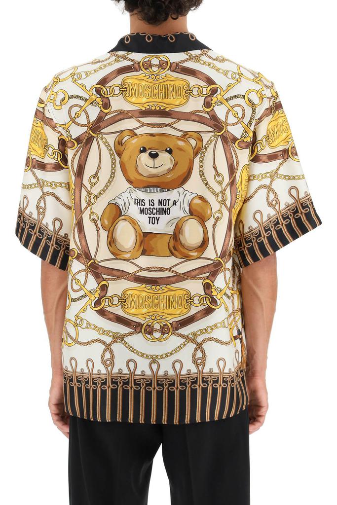 Moschino Military Teddy Scarf Short Sleeve Silk Shirt商品第3张图片规格展示