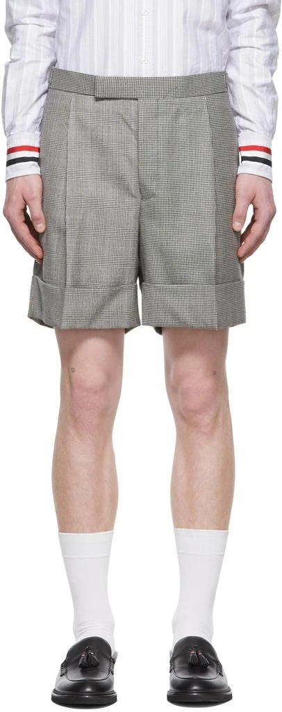 商品Thom Browne|SSENSE Exclusive Black & White Wool Shorts,价格¥4176,第1张图片