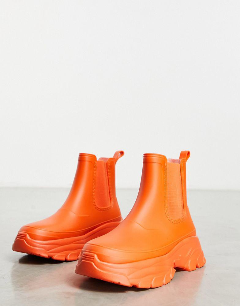 ASOS DESIGN wellington boots in bright orange商品第1张图片规格展示