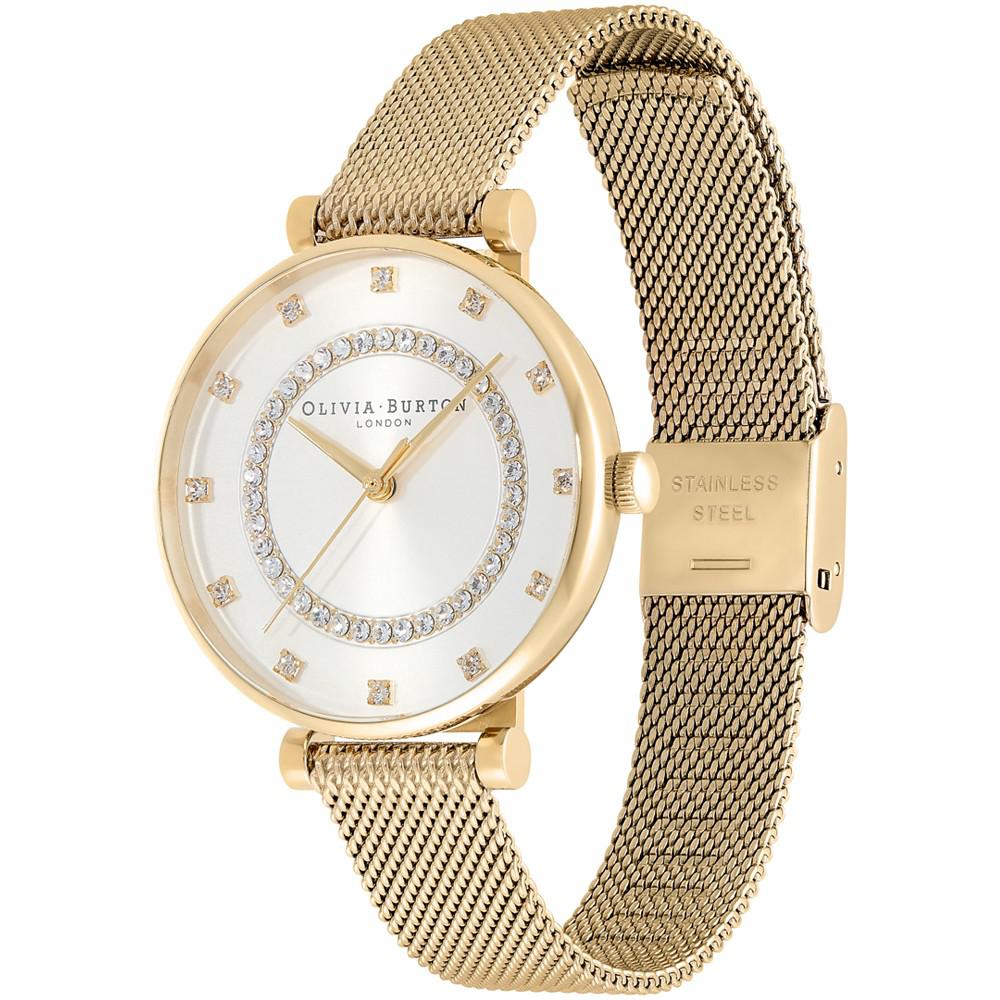 Women's T-Bar Gold-Tone Stainless Steel Mesh Bracelet Watch 32mm商品第2张图片规格展示