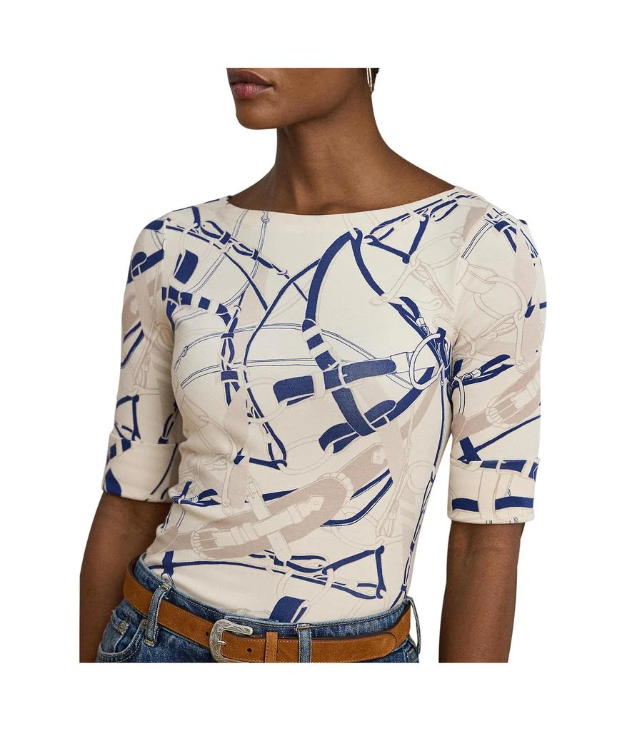 商品Ralph Lauren|Belting-Print Cotton Boatneck Tee,价格¥473,第3张图片详细描述