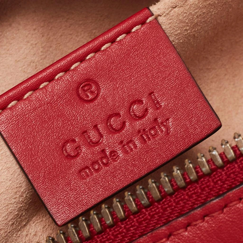 Gucci Red Matelassé Leather GG Marmont Belt Bag 商品