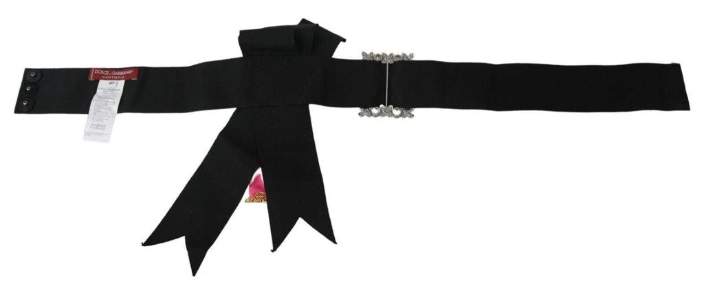 商品Dolce & Gabbana|Dolce & Gabbana Black Pink Flower Brooch Crystals Cotton Belt,价格¥9810,第5张图片详细描述