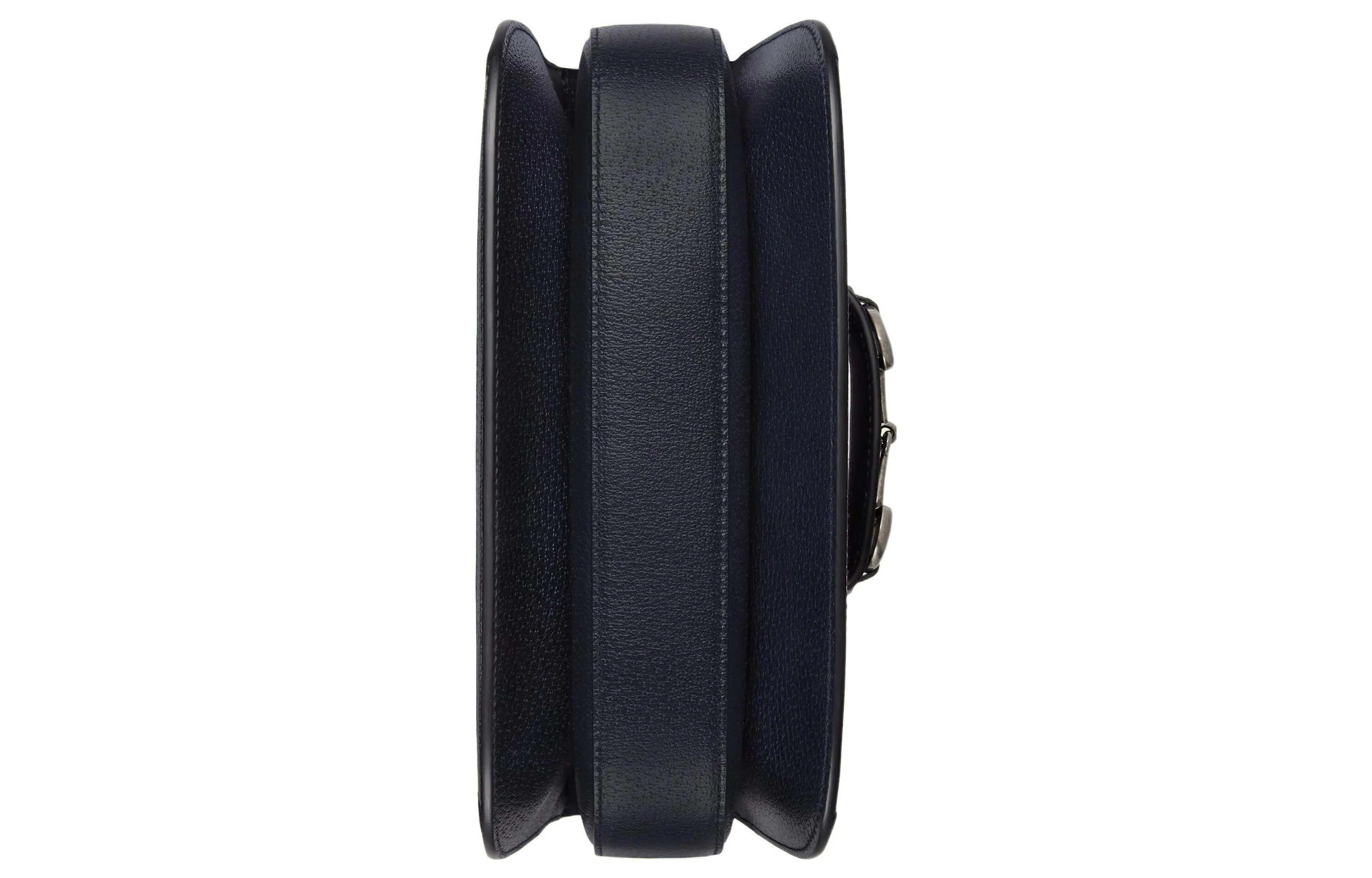 �商品[国内直发] Gucci|古驰 Horsebit 1955 复古银扣马衔扣老花Logo 帆布拼皮革饰边 手提单肩斜挎包 小号 男女同款 蓝色/米色,价格¥12716,第7张图片详细描述