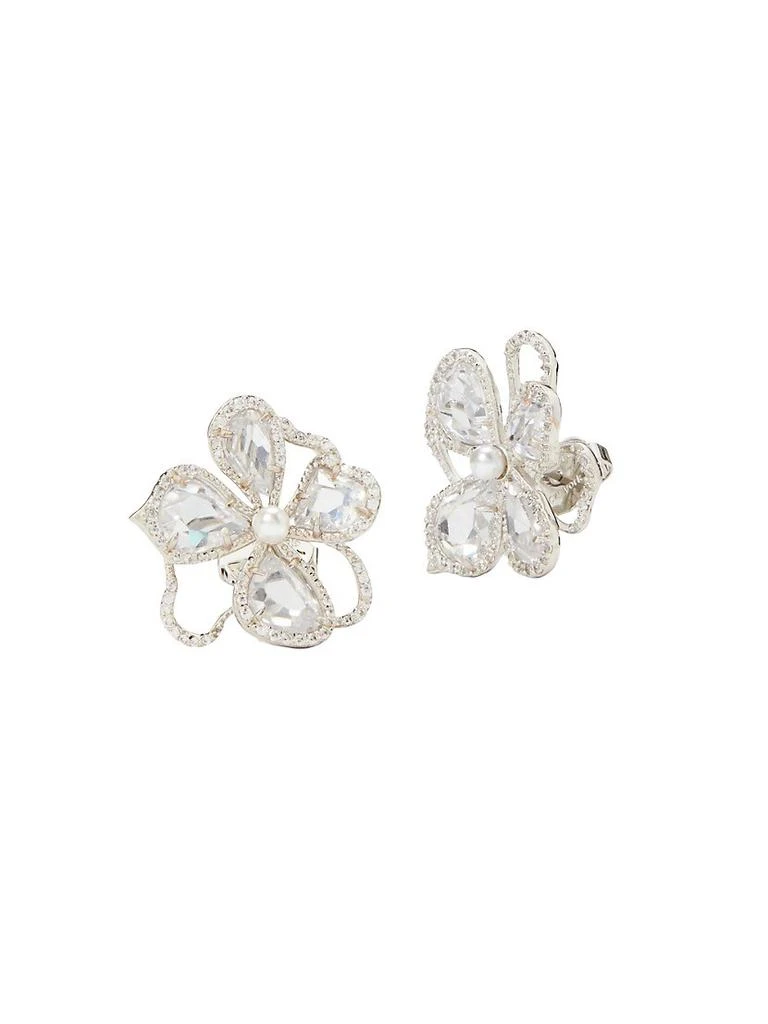 商品Kate Spade|Precious Bloom Silvertone, Resin & Cubic Zirconia Stud Earrings,价格¥735,第1张图片