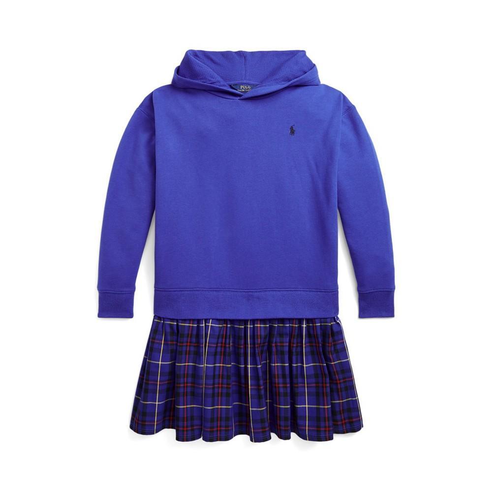 商品Ralph Lauren|Big Girls Plaid Fleece Hoodie Dress,价格¥395,第1张图片