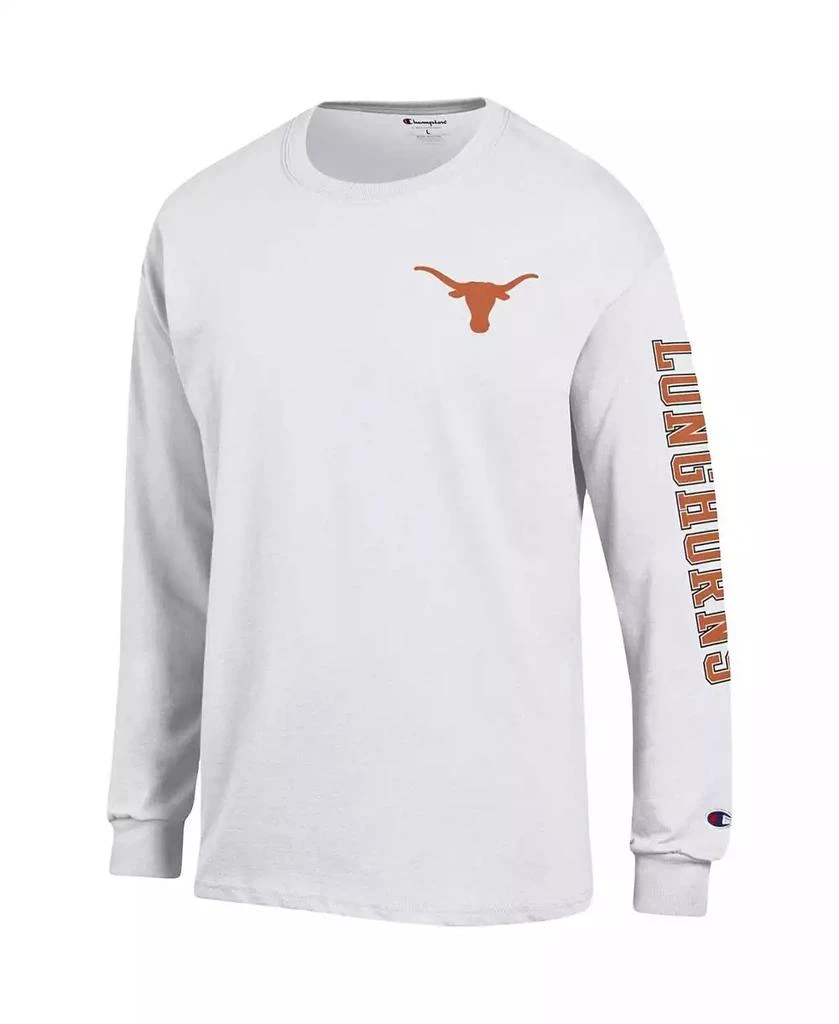 商品CHAMPION|Men's White Texas Longhorns Team Stack Long Sleeve T-shirt,价格¥230,第2张图片详细描述