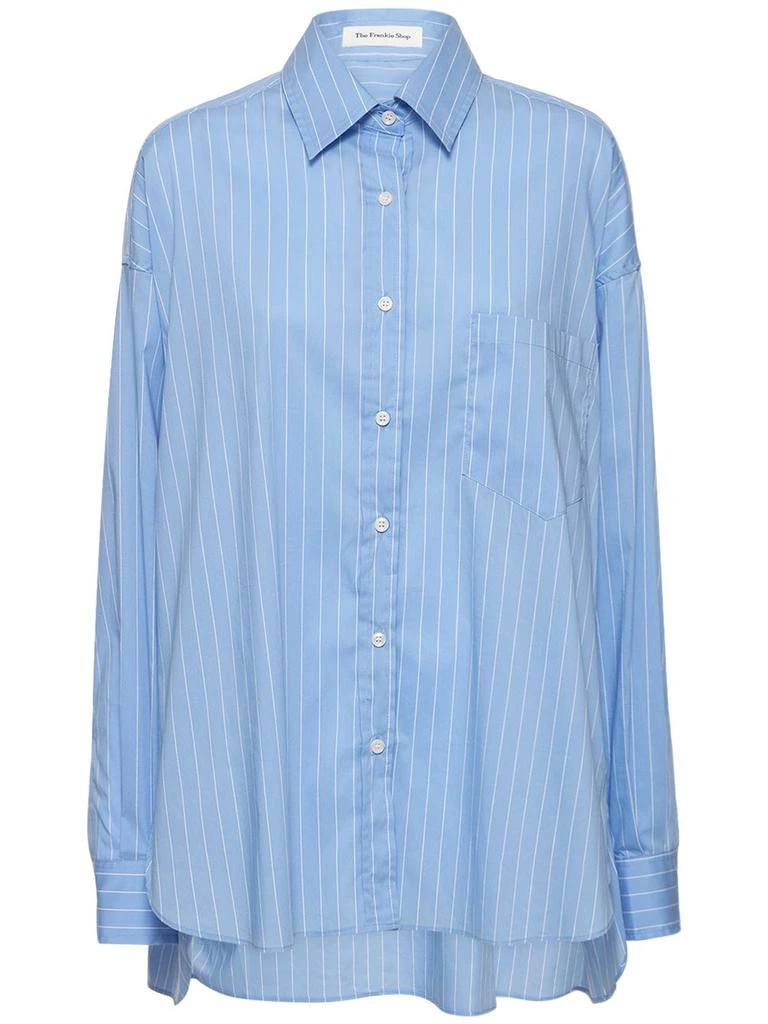 商品The Frankie Shop|Georgia Striped Cotton Poplin Shirt,价格¥723,第1张图片