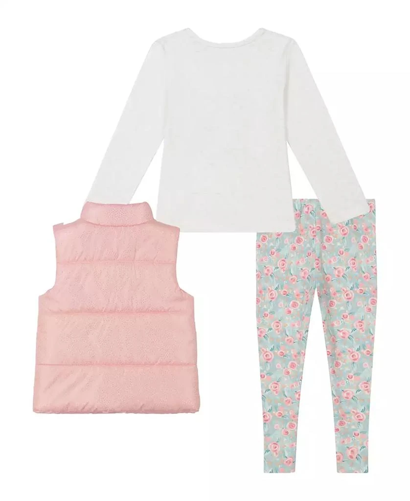 商品KIDS HEADQUARTERS|Toddler and Little Girls Foil Print Vest & Leggings, 3 Piece Set,价格¥537,第2张图片详细描述