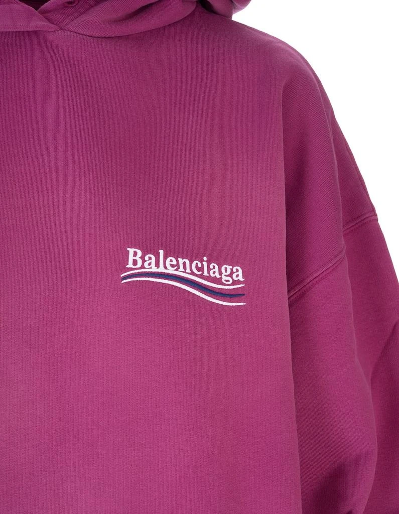 商品Balenciaga|Balenciaga Woman Magenta Political Campaign Medium Fit Hoodie,价格¥5513,第4张图片详细描述