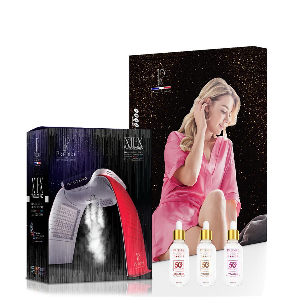 商品Predire Paris|Retinol, Collagen, and Vitamin C Skin Infusion Collection & Spa PRO LED Light Therapy Device-Pink Robe,价格¥1909,第1张图片
