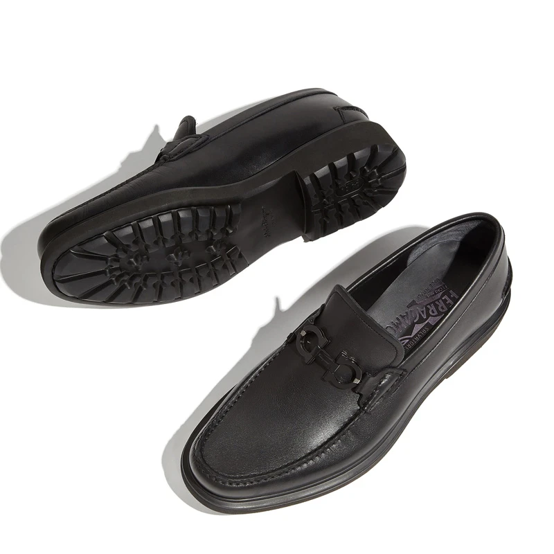 Salvatore Ferragamo 菲拉格慕 男士黑色牛皮乐福鞋 02-9389-642907 商品