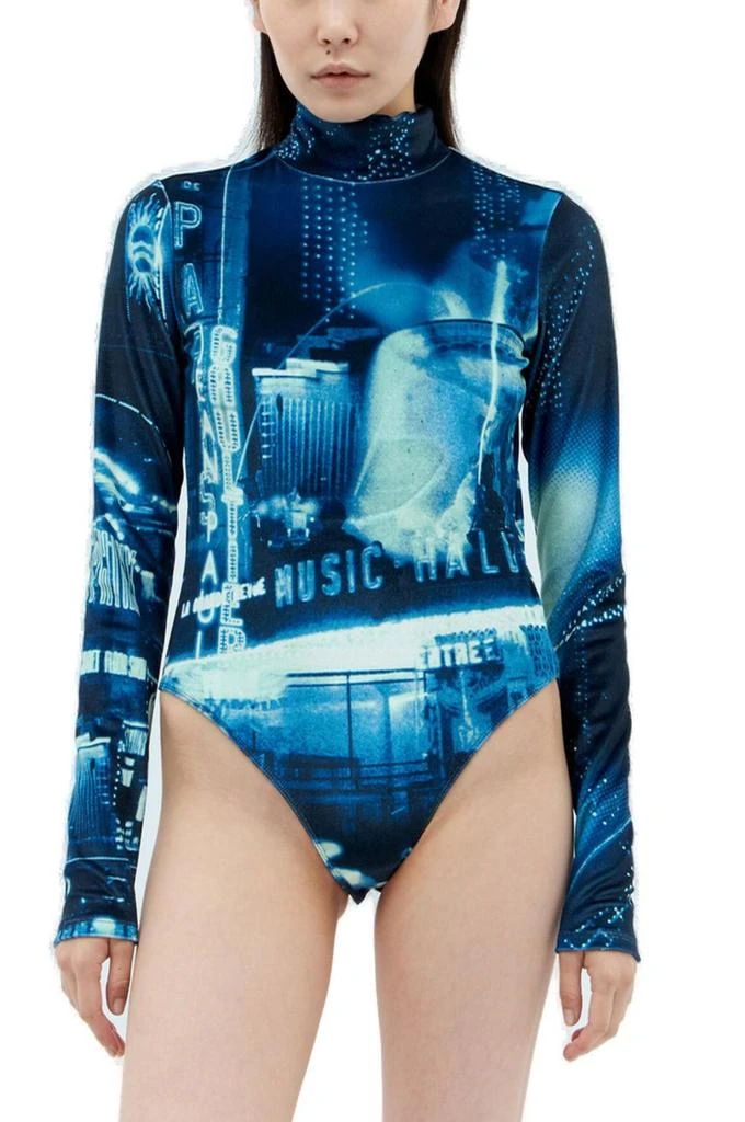 商品Jean Paul Gaultier|Jean Paul Gaultier Pigalle Printed Velvet Bodysuit,价格¥2410,第1张图片