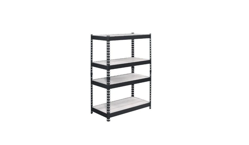 商品Homezia|48" Brown and Black Metal Adjustable Four Tier Bookcase,价格¥1810,第2张图片详细描述