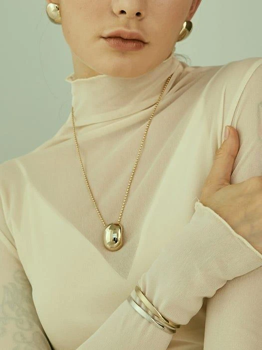 商品LE MAUVE_STUDIO|[Mild .N] Mirror Necklace - 2 Colors,价格¥1584,第1张图片