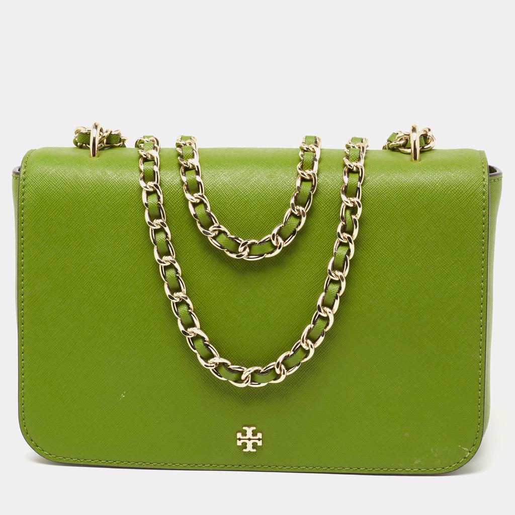 商品[二手商品] Tory Burch|Tory Burch Green Leather Robinson Shoulder Bag,价格¥1140,第1张图片