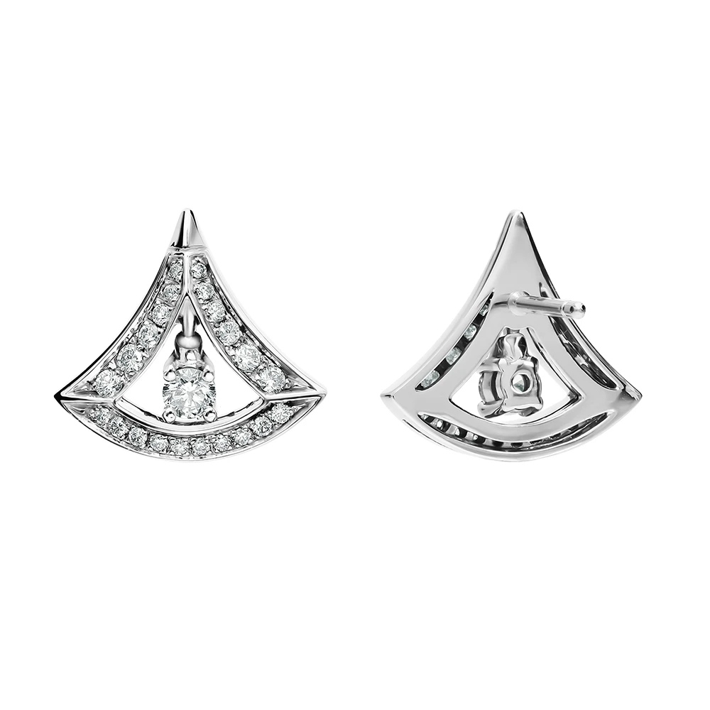 bvlgari 女士白金小扇子耳钉 354194  商品