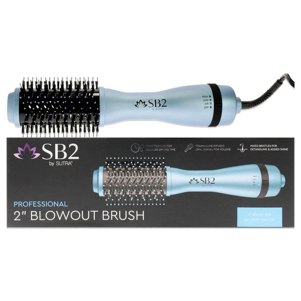 商品Sutra|Professional Blowout Brush - Metalic Baby Blue by Sutra for Unisex - 2 Inch Hair Brush,价格¥416,第1张图片