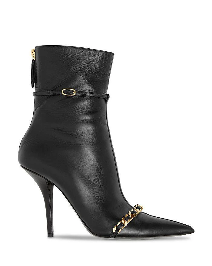 商品Burberry|Women's Andrea Pointed Toe Chain Trim High Heel Booties,价格¥13397,第2张图片详细描述