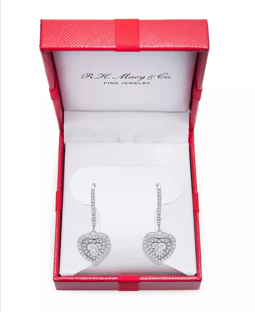 商品Macy's|Diamond Heart Drop Earrings (1/2 ct. t.w.) In Sterling Silver, Gold-Plated Sterling Silver or Rose Gold-Plated Sterling Silver,价格¥1832,第2张图片详细描述
