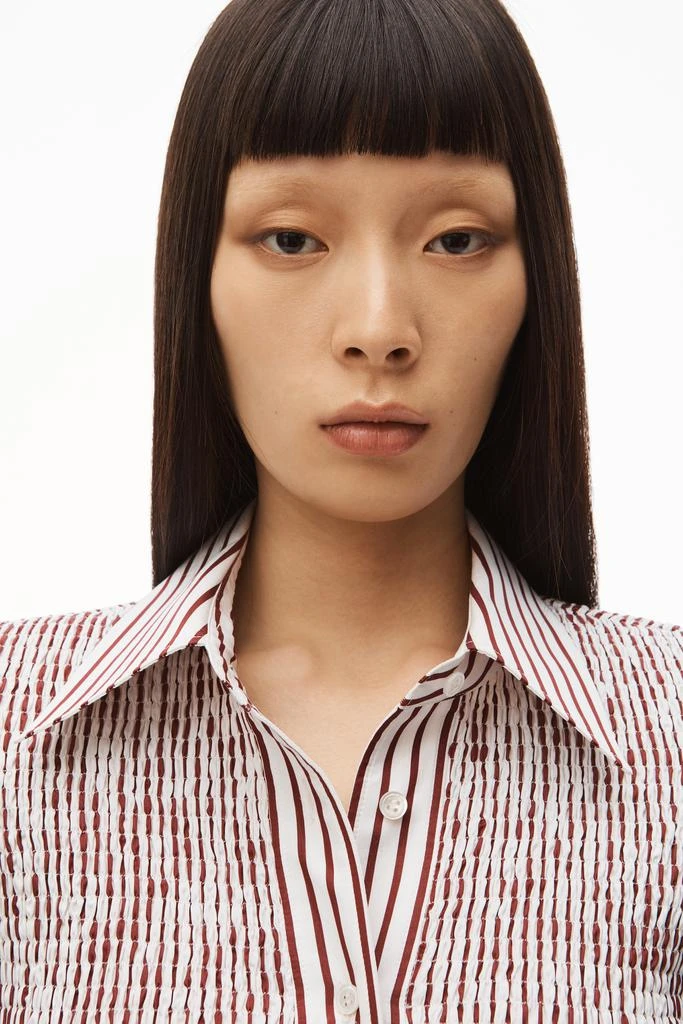 商品Alexander Wang|SMOCKED STRIPED DRESS IN COTTON POPLIN,价格¥6286,第5张图片详细描述