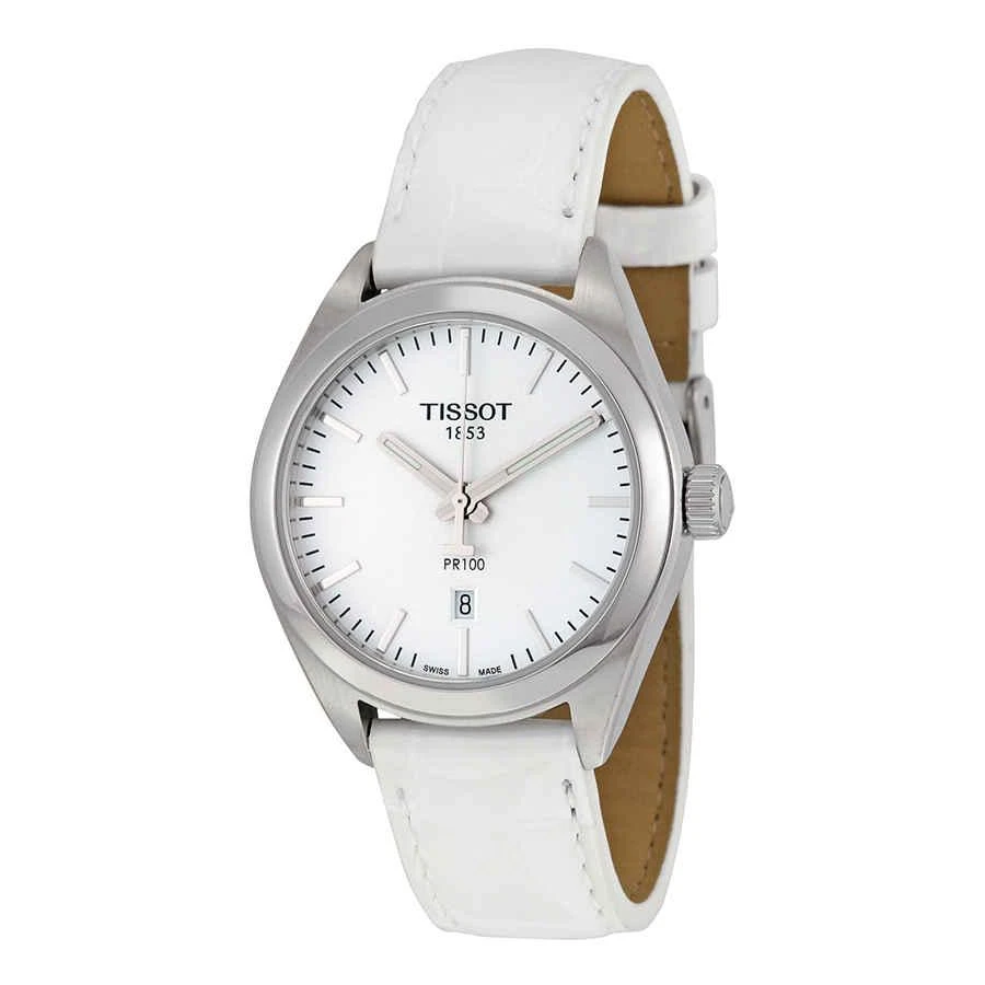 商品Tissot|PR100 White Dial White Leather Ladies Watch T1012101603100,价格¥1175,第1张图片