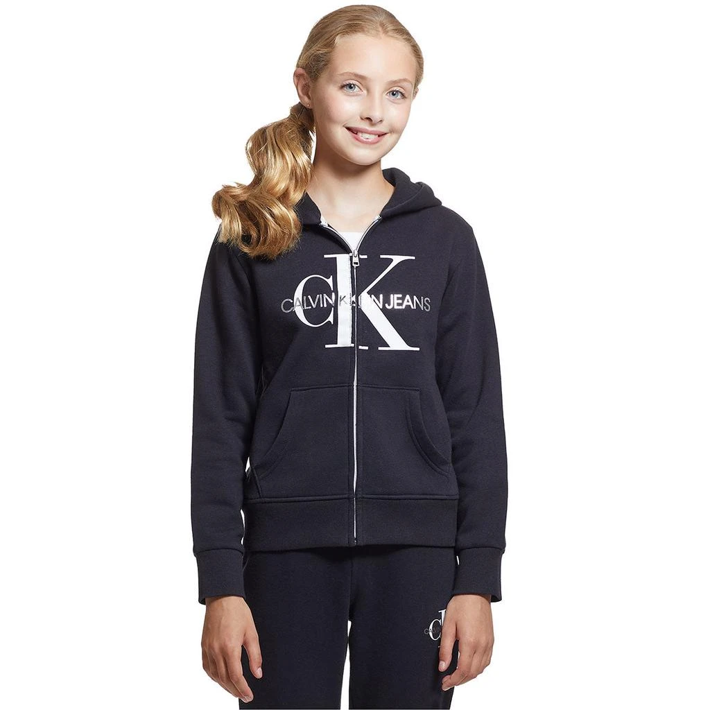 商品Calvin Klein|Calvin Klein Big Girl's Monogram Logo Hoodie,价格¥105,第1张图片详细描述