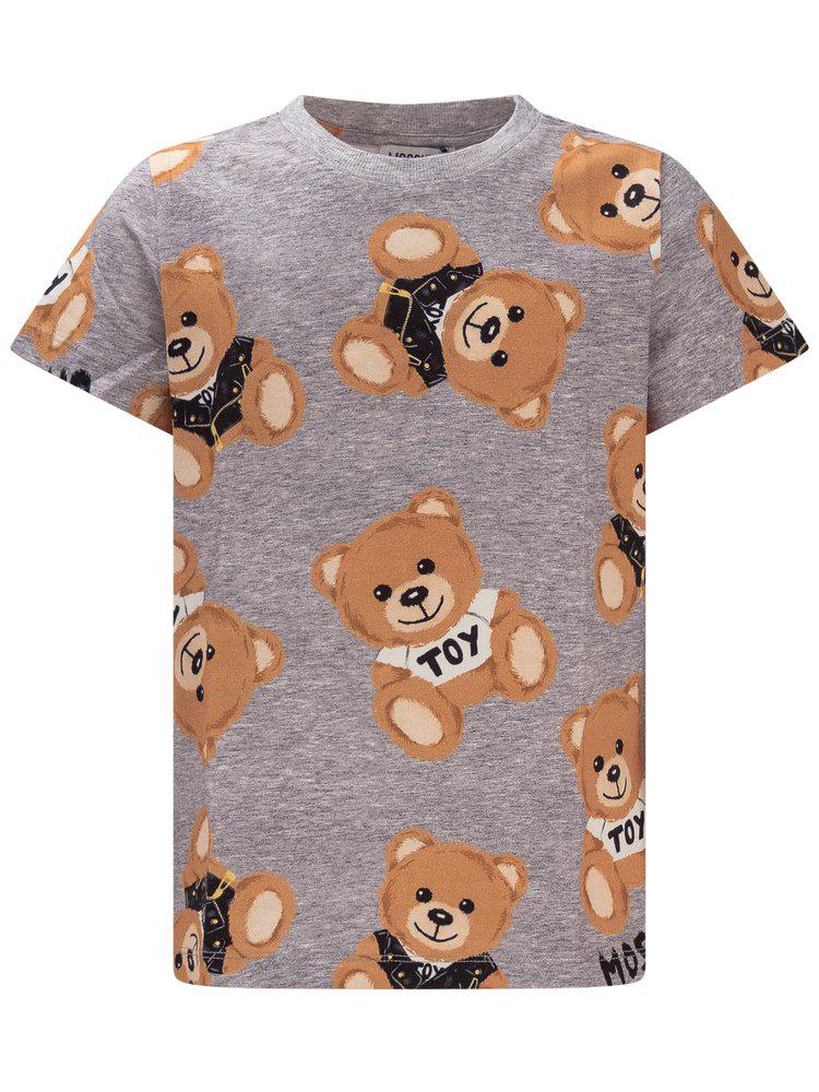 Moschino Kids Teddy Bear Printed Crewneck T-Shirt商品第1张图片规格展示