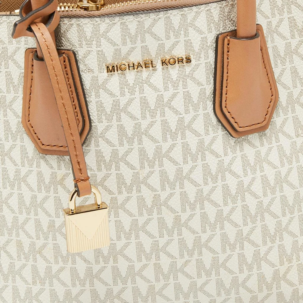 商品[二手商品] Michael Kors|Michael Kors Light Brown/White Signature Coated Canvas and Leather Mini Mercer Tote,价格¥814,第5张图片详细描述