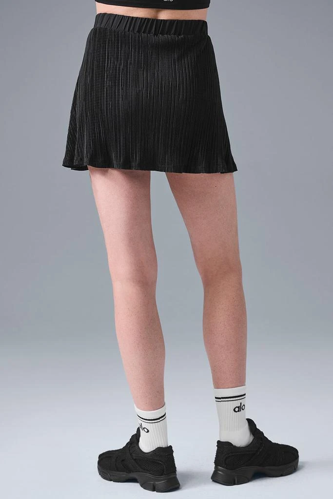 商品Alo|Micro Plisse Tennis Skirt - Black,价格¥522,第3张图片详细描述