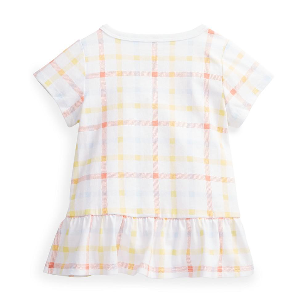 商品First Impressions|Baby Girls Bloom Plaid Peplum T-Shirt, Created for Macy's,价格¥30,第4张图片详细描述