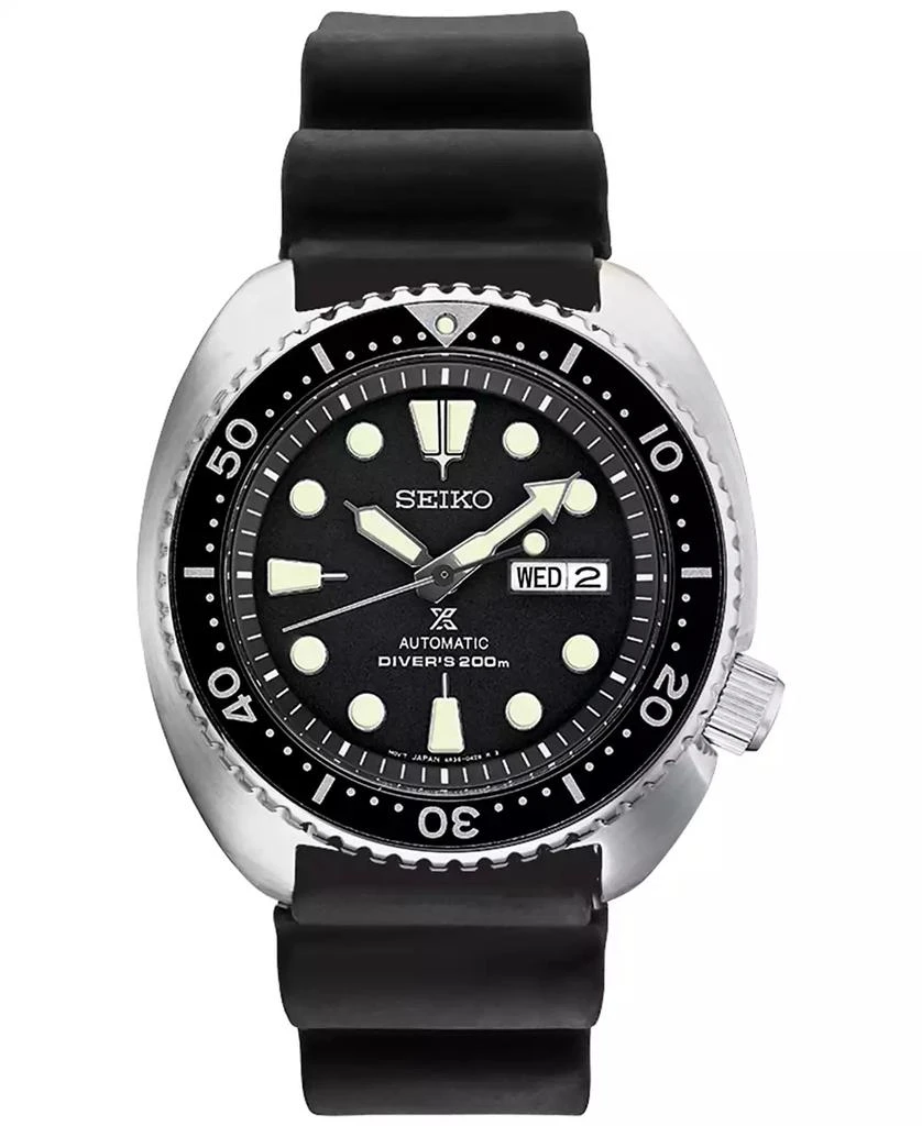 商品Seiko|Men's Automatic Prospex Diver Black Silicone Strap Watch 45mm,价格¥3762,第1张图片