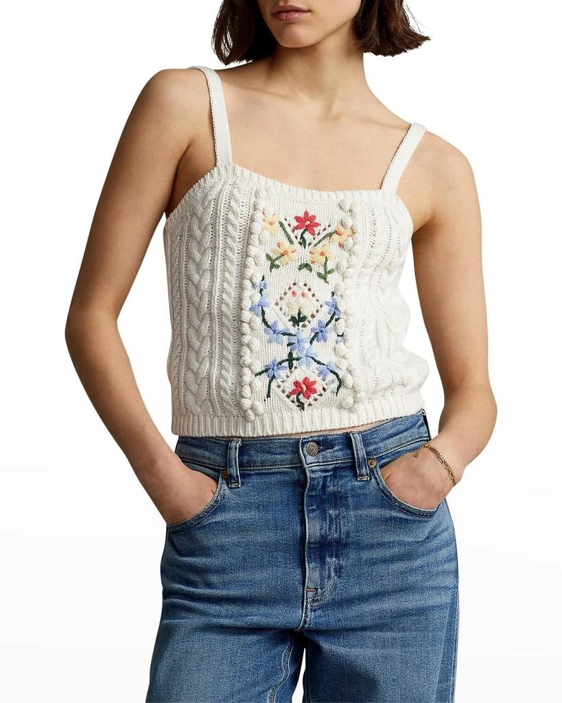 商品Ralph Lauren|Embroidered Wool-Blend Sweater Tank Top,价格¥749,第3张图片详细描述
