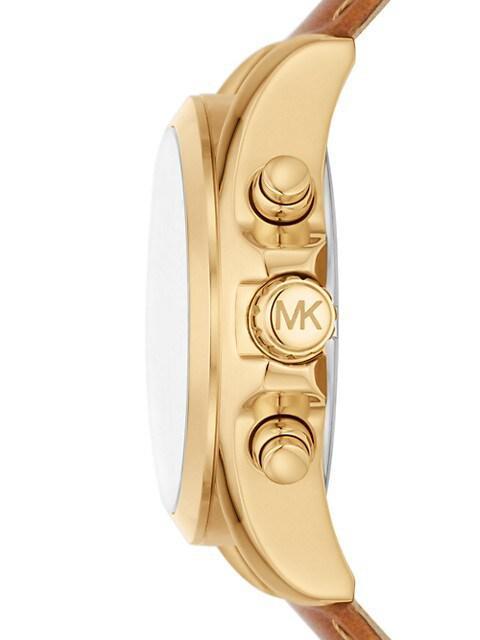 商品Michael Kors|Bradshaw Goldtone Stainless Steel & Leather Chronograph Watch,价格¥1857,第5张图片详细描述