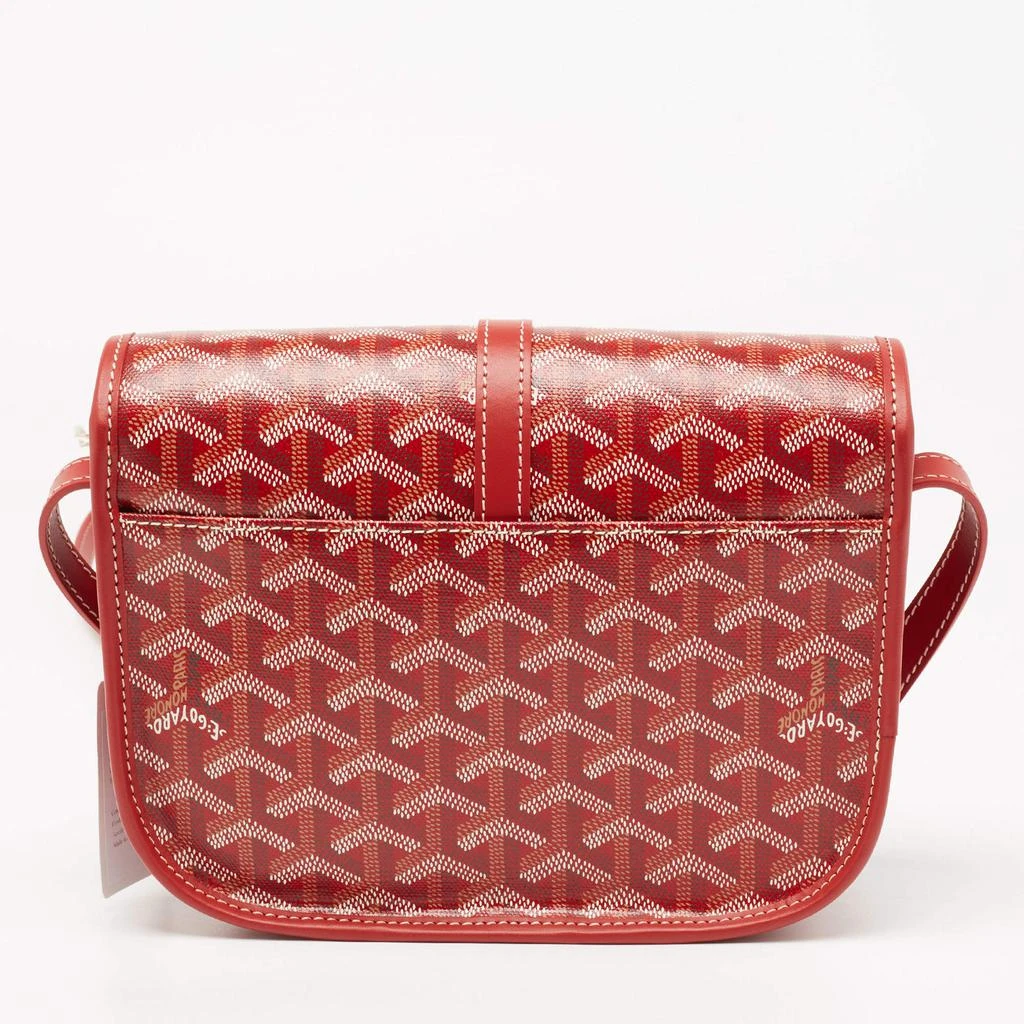 商品Goyard|Goyard Red Goyardine Coated Canvas and Leather Belvedere II PM Bag,价格¥28365,第4张图片详细描述