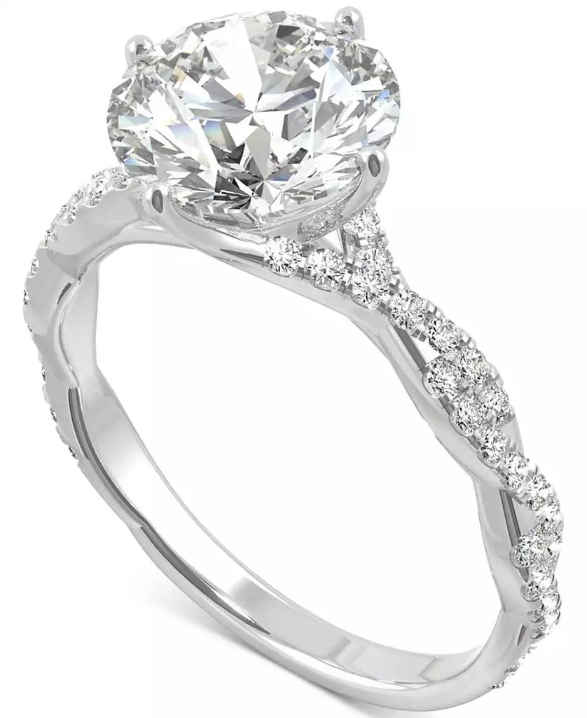 商品Charles & Colvard|Moissanite Twist Engagement Ring (2-1/3 ct. t.w. DEW) in 14k White Gold,价格¥12182,第3张图片详细描述