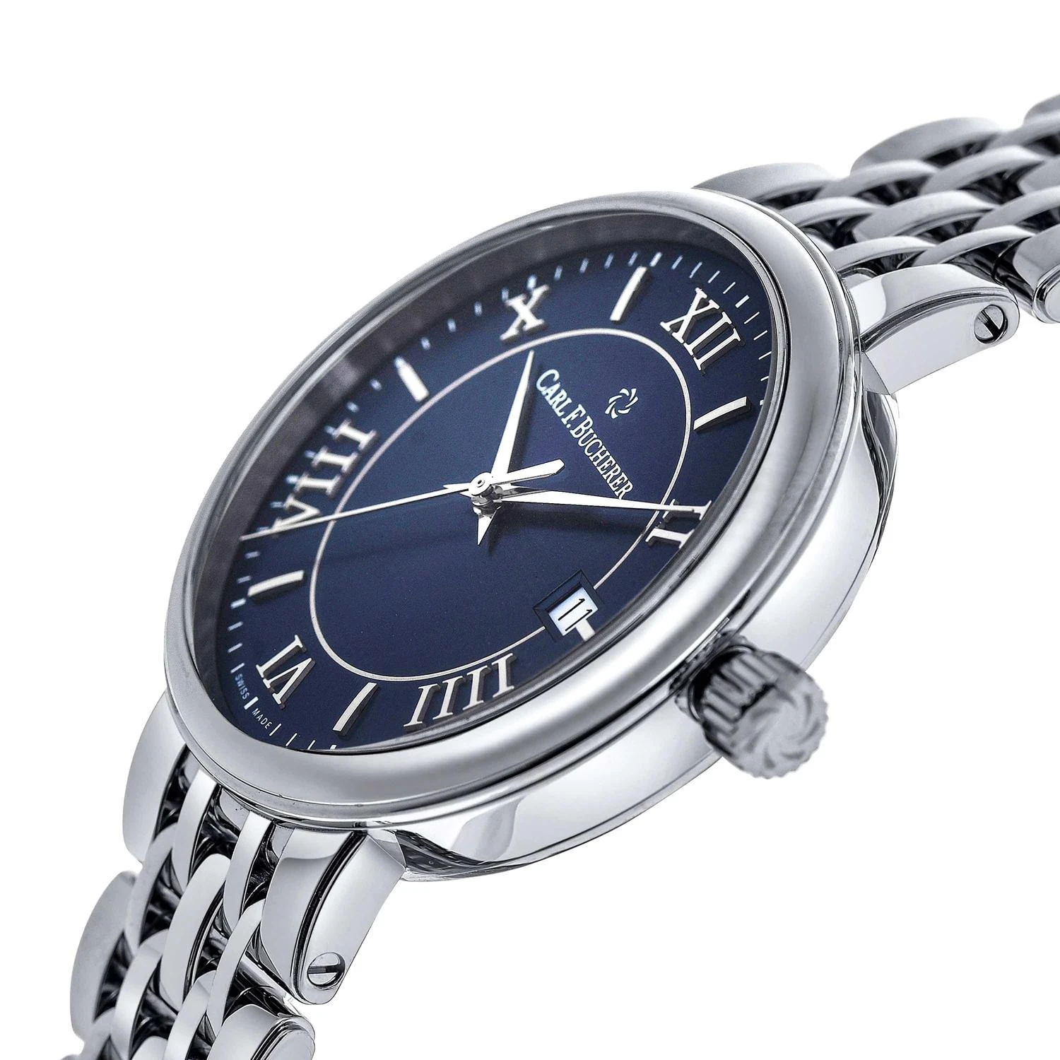 商品Carl F. Bucherer|Carl F. Bucherer Adamavi AutoDate Blue Dial Stainless Steel Automatic Men's Watch 00.10314.08.55.21,价格¥13765,第3张图片详细描述