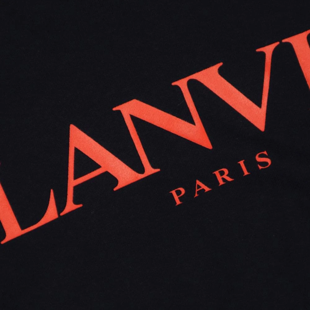 商品Lanvin|Navy Short Sleeve Logo Print T Shirt,价格¥348,第2张图片详细描述