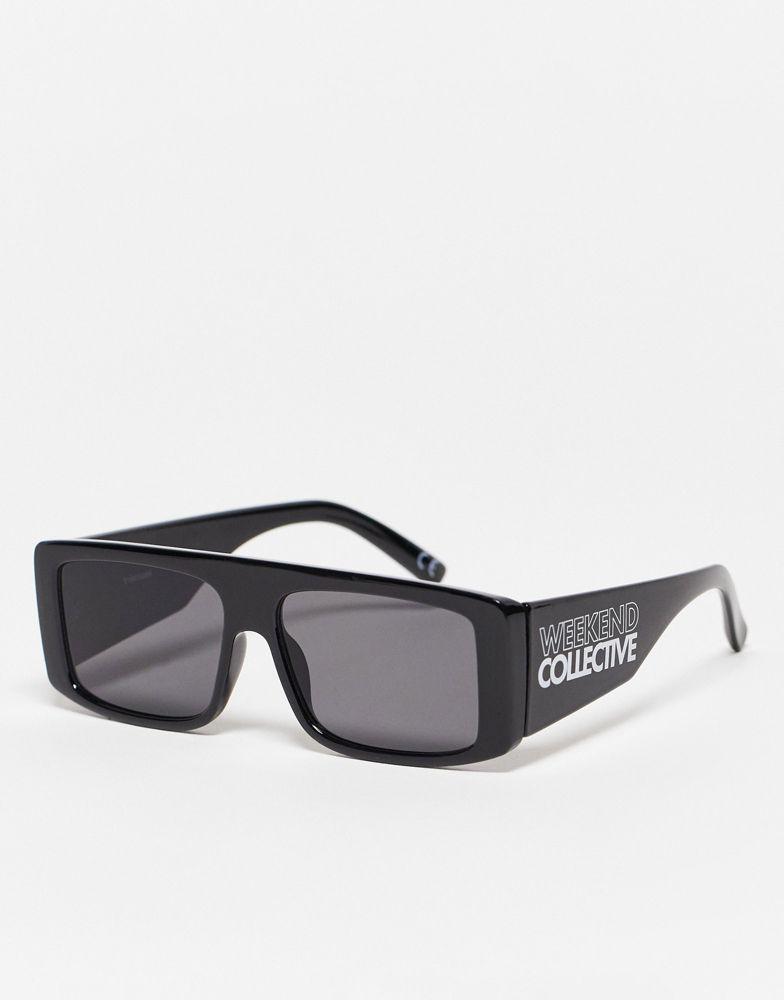 商品ASOS|ASOS Weekend Collective visor sunglasses with wide temple,价格¥93,第1张图片