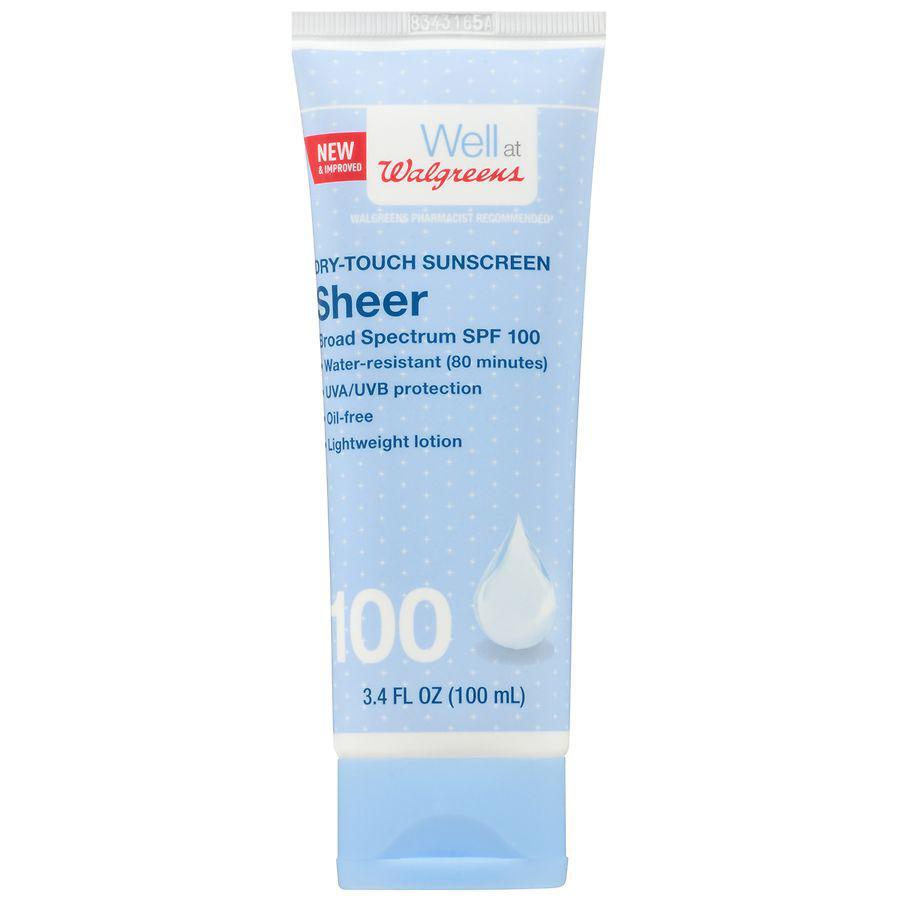 商品Walgreens|Sheer Dry-Touch Sunscreen Lotion SPF 100,价格¥67,第1张图片