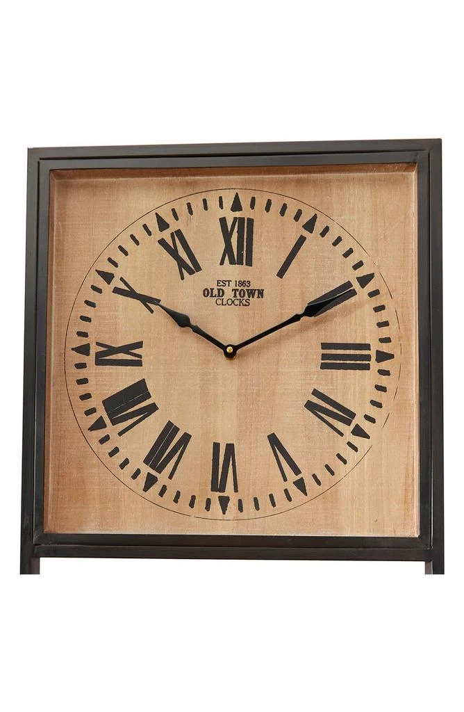 Brown Wood Traditional Wall Shelf with Clock 商品