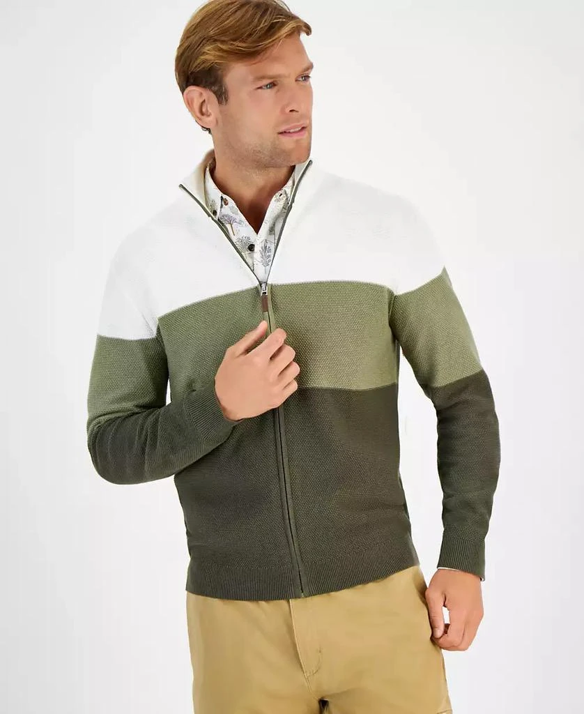 商品Club Room|Men's Tri-Block Full-Zip Sweater, Created for Macy's,价格¥229,第1张图片